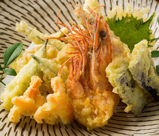 大海老と彩り野菜の天ぷら盛り